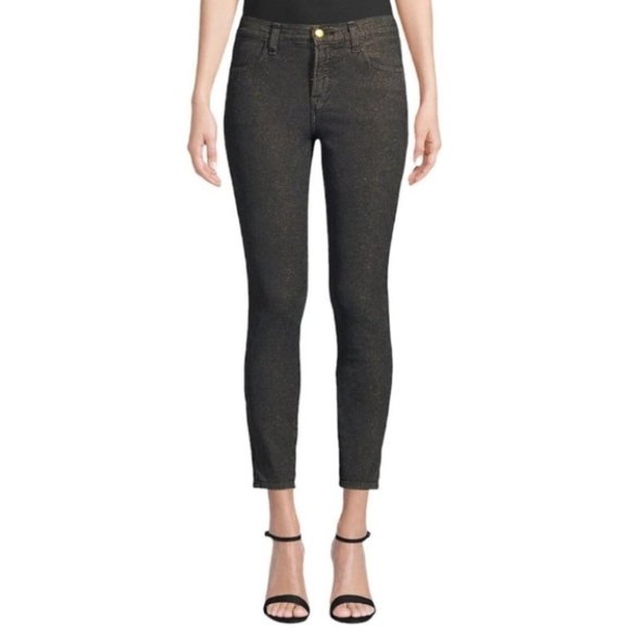 J Brand Alana black High-Rise Glittery Skinny Jeans size 26 - Picture 2 of 16